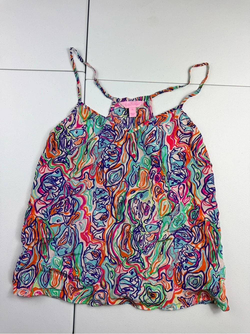 Lilly Pulitzer Colorful Abstract Print Spaghetti Strap Tank Top - Multi